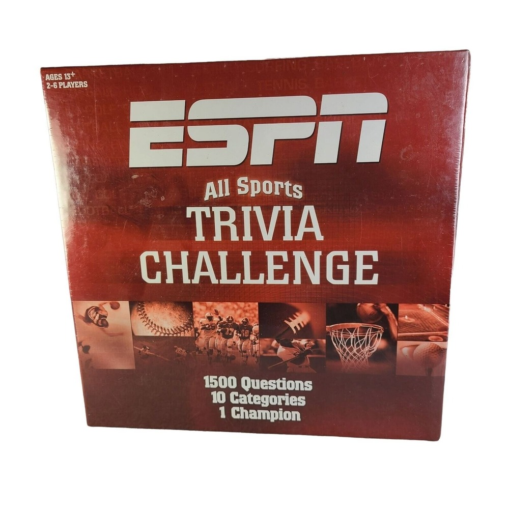 ESPN All Sports Trivia Challenge Board Game Party Family Fun Sealed Age 13 Up